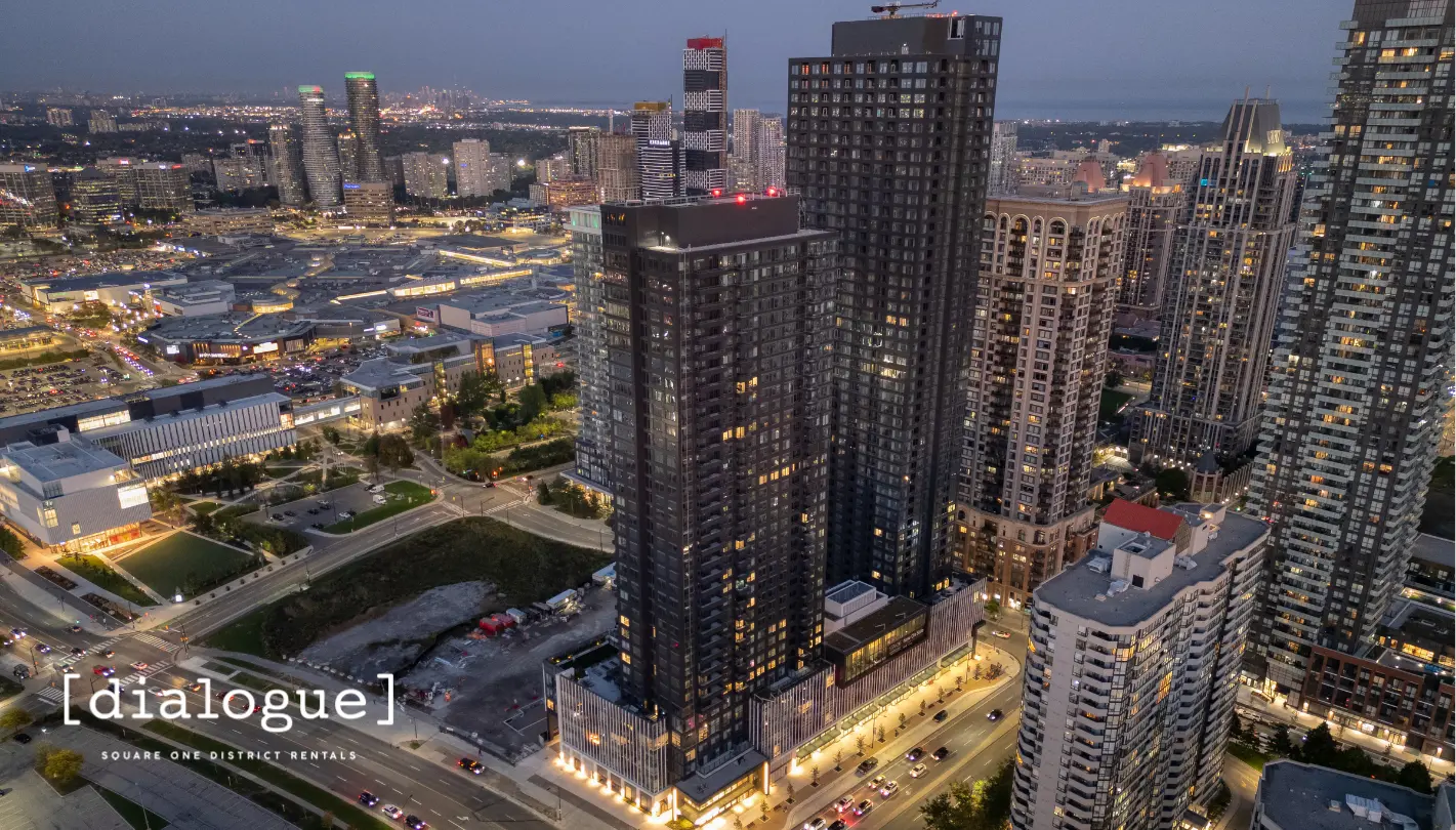 Aerial view of downtown Mississauga